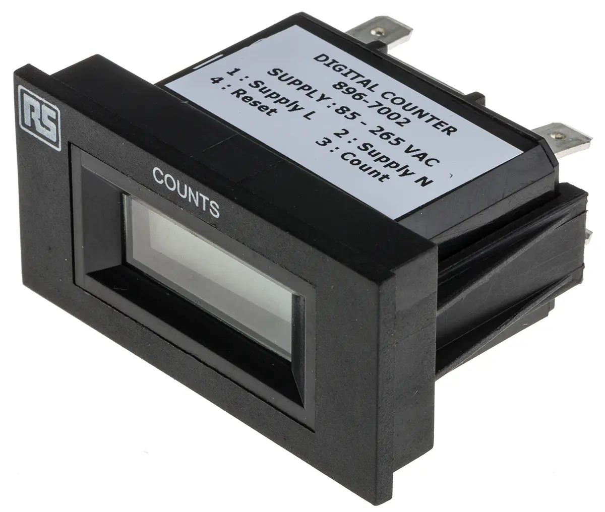 Produktfoto 1 von RS PRO LCD Zähler Elektrisch 6-stellig Impuls max. 10Hz 85 → 265 V ac
