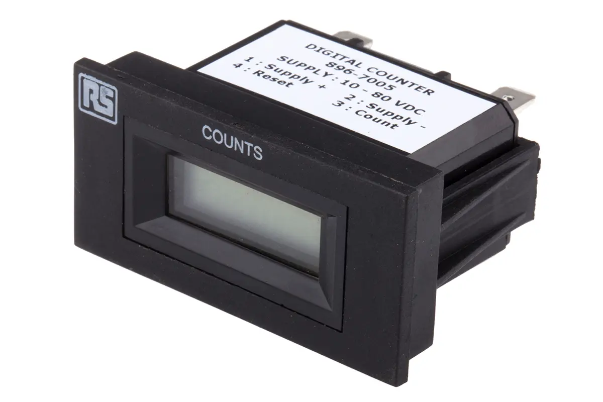Produktfoto 1 von RS PRO LCD Zähler Elektrisch 6-stellig Impuls max. 30Hz 10 → 80 V dc