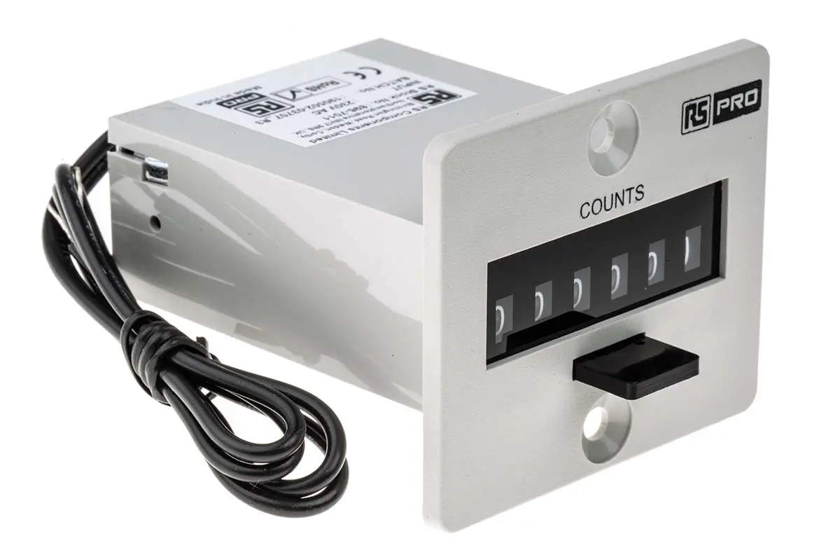 Produktfoto 1 von RS PRO Digital Zähler Manuell 6-stellig Impuls max. 10Hz 230 V ac