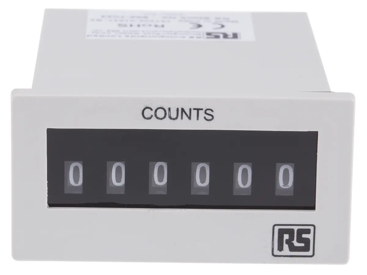Produktfoto 1 von RS PRO Digital Zähler Manuell 6-stellig Impuls max. 10Hz 230 V ac
