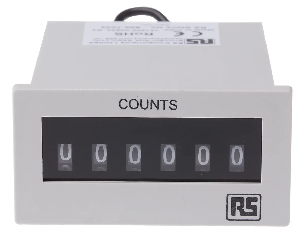 Produktfoto 1 von RS PRO Digital Zähler Keine Rückstellung 6-stellig Impuls max. 10Hz 24 V dc