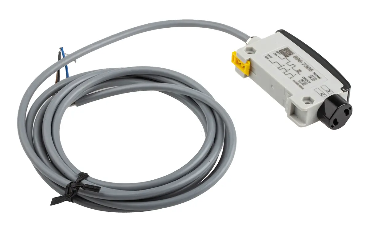 Produktfoto 1 von RS PRO Kunststoff NPN/PNP LWL-Sensor 1 to 800 mm PVC-Kabel 5 kHz IP65 1ms 3V Rote LED