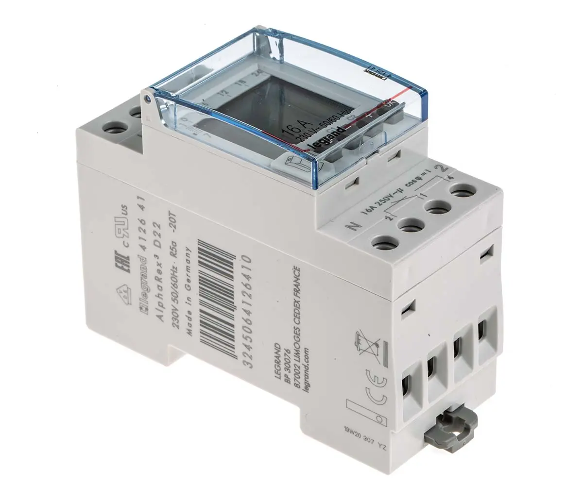 Produktfoto 1 von Legrand Digital DIN-Schienen-Zeitschaltuhr 230V ac, Stunden, Sekunden, Minuten, 2-Kanal