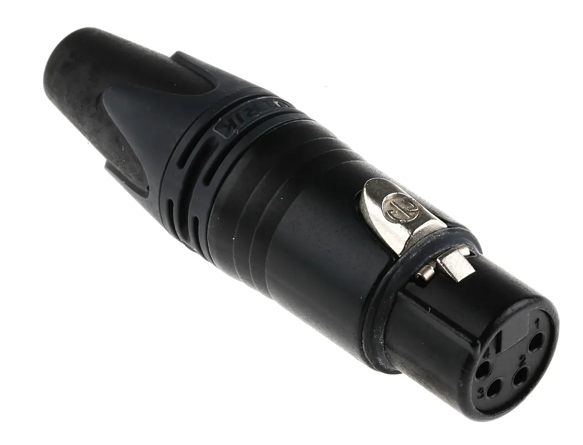 Produktfoto 1 von Neutrik Gerade 4-polig Kabel Buchse Gold Schwarz XLR-Steckverbinder, 50 V
