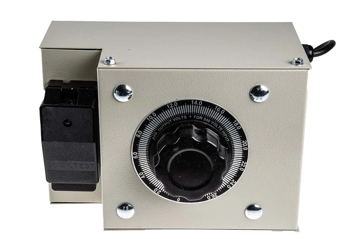 Produktfoto 1 von RS PRO Stelltransformator, Primär 240V ac 1.2kVA 1-phasig Stand-Alone Rechtsdrehend