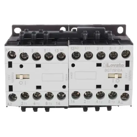 Produktfoto 1 von Lovato BG Wendeschütz 24V ac-Spule, 3-polig, 600V ac / 9 A 24V ac 4 kW 3 Schließer/1 Schließer Motorsteuerung, Umkehrend