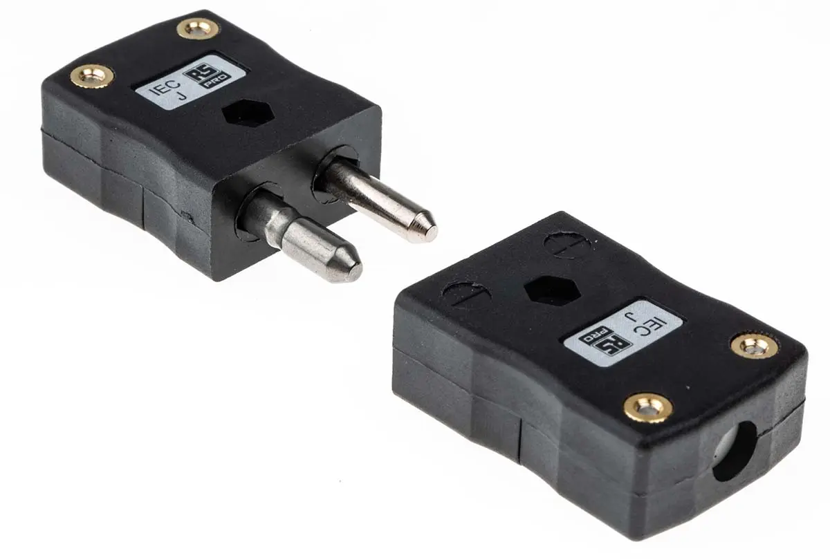 Produktfoto 1 von RS PRO Standardgröße Thermoelement-Steckverbinder Stecker und Buchse für Thermoelement Typ J
