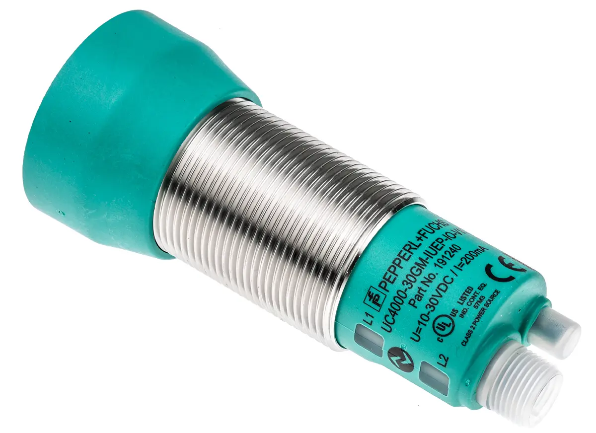 Produktfoto 1 von Pepperl + Fuchs M12 Ultraschall-Näherungssensor, Zylinderförmig 4000 mm / 200mA IO-Link, IP67 30 V dc