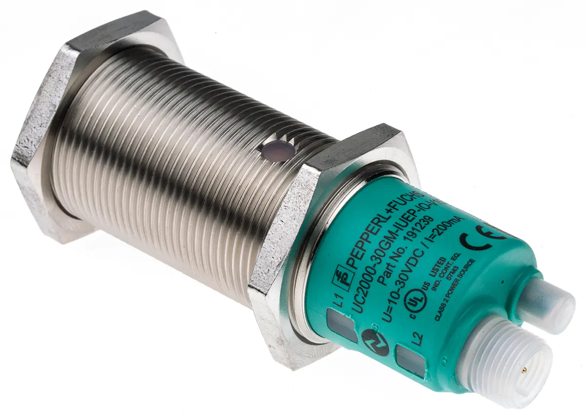 Produktfoto 1 von Pepperl + Fuchs M30 Näherungssensor Ultraschall, Gewinderohr 2 m IO-Link 10 → 30 V dc / 200 mA, IP67
