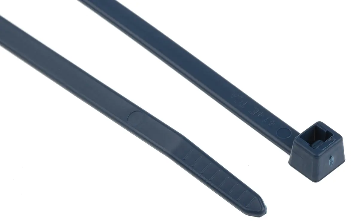 Produktfoto 1 von HellermannTyton MCT Polypropylen, Metall-detektierbar Kabelbinder Nicht lösbar Blau 4.6 mm x 200 mm
