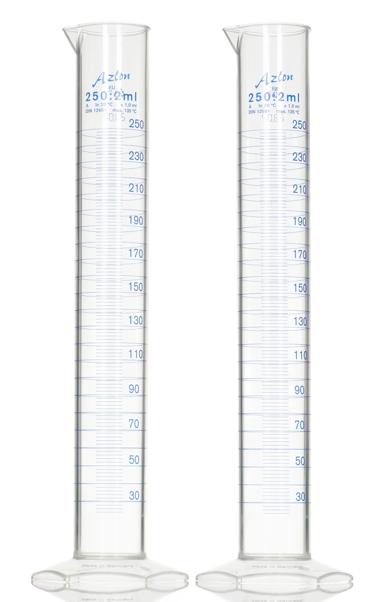 Produktfoto 1 von RS PRO Polymethylpenten Messzylinder, 250ml, L. 315 mm