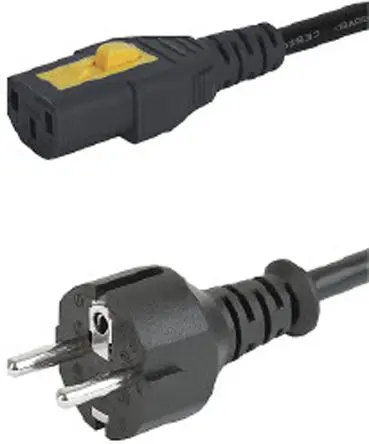 Produktfoto 1 von Schurter Netzkabel, A IEC C13, B CEE 7/7, 2 m Schwarz Polyvinylchlorid, 125V ac, 250 V ac