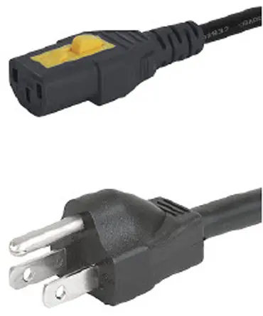 Produktfoto 1 von Schurter Netzkabel, A IEC C13, B NEMA 5 - 15, 2 m Schwarz Polyvinylchlorid