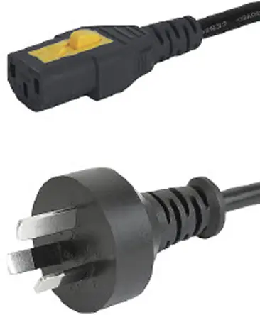 Produktfoto 1 von Schurter Netzkabel, A IEC C13, B AS/NZS 3112, 2 m Schwarz Polyvinylchlorid, 250 V