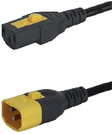 Produktfoto 1 von Schurter Netzkabel, A IEC C13, B IEC C14, 2 m Schwarz Polyvinylchlorid