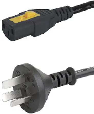 Produktfoto 1 von Schurter Netzkabel, A IEC C13, B Chinesisch GB2099, 2 m Schwarz Polyvinylchlorid, 250 V