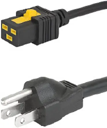 Produktfoto 1 von Schurter Netzkabel, A IEC C19, B NEMA 5 - 15, 2 m Schwarz Polyvinylchlorid, 250 V