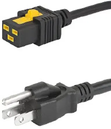 Produktfoto 1 von Schurter Netzkabel, A IEC C19, B 3-polig, Japanisch, 2 m Schwarz Polyvinylchlorid, 125V ac, 250 V ac