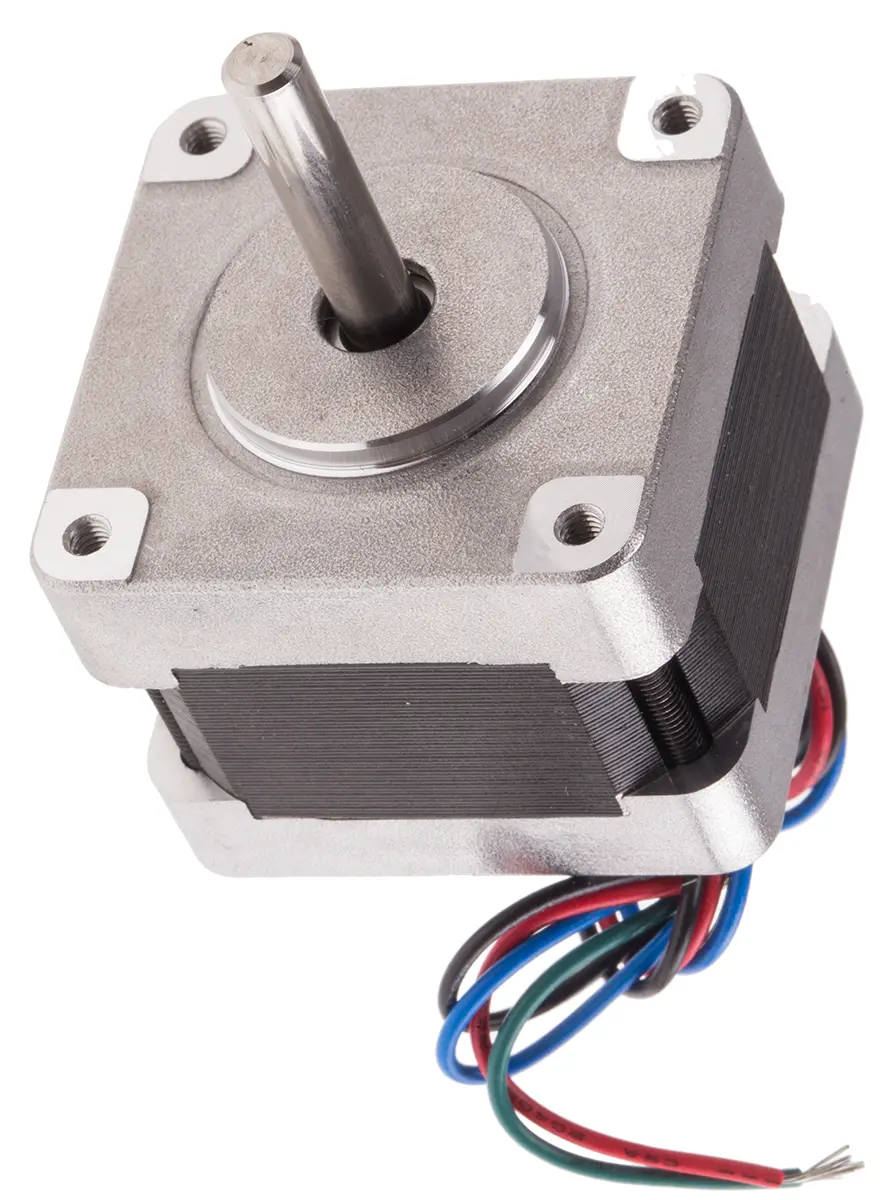Produktfoto 1 von RS PRO 1.8 ° Schrittmotor / 600 mA 0.21 Nm, 39.2 x 39.2 mm Wellen-Ø 5 mm