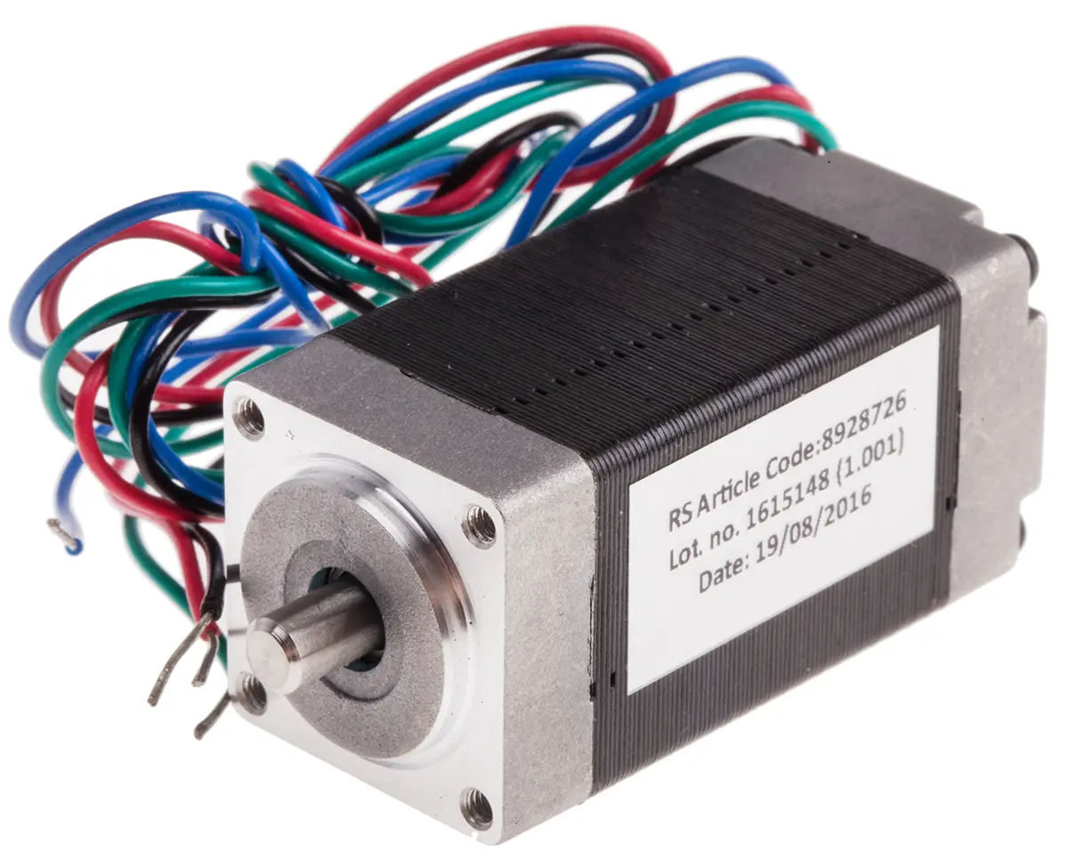 Produktfoto 1 von RS PRO 1.8 ° Schrittmotor 4.32 V / 800 mA 30 mNm, 20.2 x 20.2 mm Wellen-Ø 4 mm