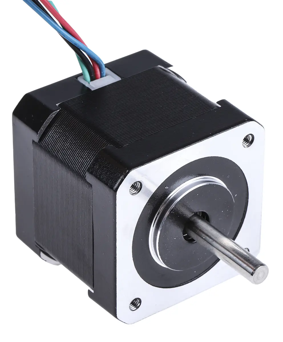 Produktfoto 1 von RS PRO 1.8 ° Schrittmotor 2.8 V / 1.68 A 0.36 Nm, 42.3 x 42.3 mm Wellen-Ø 5 mm