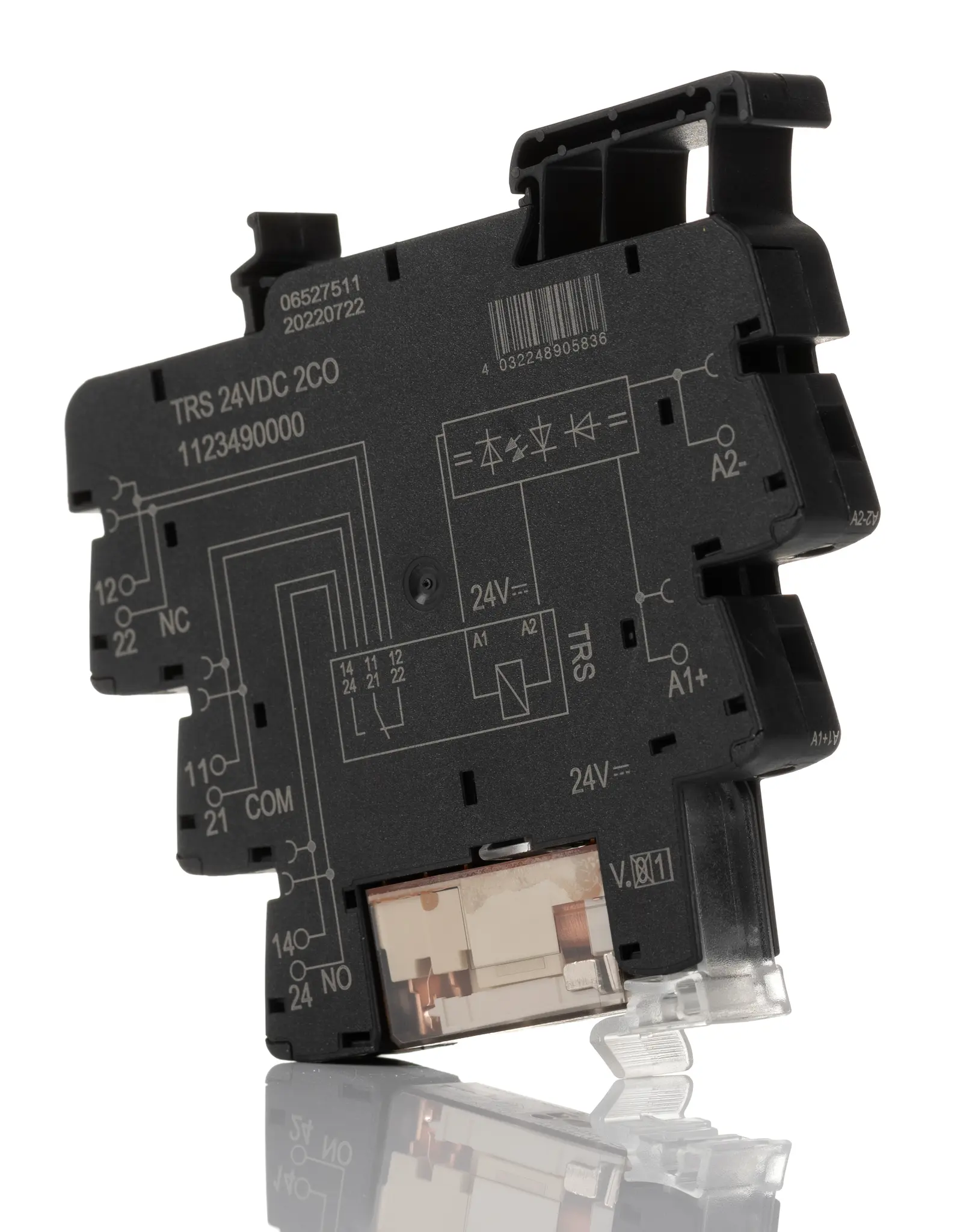 Produktfoto 1 von Weidmuller TRS Interface Relais, 24V / 230V 24V, 2-poliger Wechsler DIN-Schienen 250V ac
