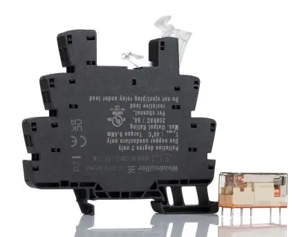 Produktfoto 1 von Weidmüller TRS Interface Relais 230V ac/dc, 24 V ac/dc, 2-poliger Umschalter DIN-Hutschiene 45mA