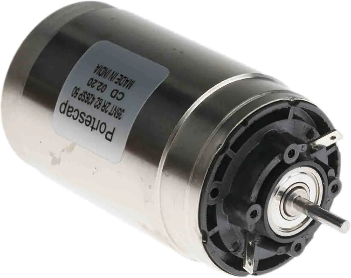 Produktfoto 1 von Portescap 35NT2R82 Bürstenmotor Gleichstrommotor bis 109 mNm, 32V dc / 103 W, 5850U/min, Wellen-Ø 5 mm, 35mm x 75.1 mm x