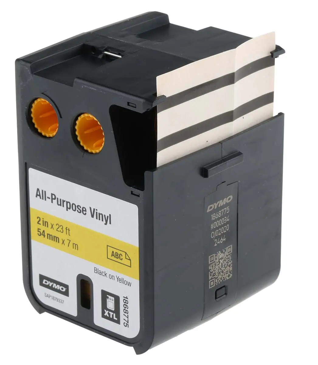 Produktfoto 1 von DYMO Rhino Beschriftungsband Schwarz für XTL 500 auf Gelb