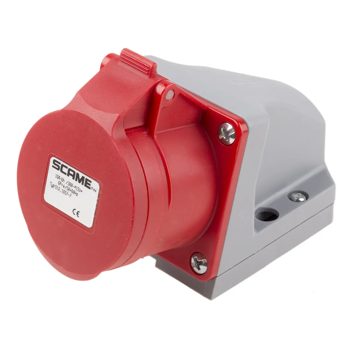Produktfoto 1 von Scame Optima Leistungssteckverbinder Rot, 415V 6P+PE / 16A, Wand IP44