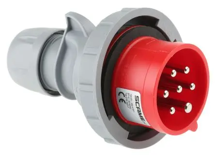 Produktfoto 1 von Scame Optima Seven Leistungssteckverbinder Rot 6P+PE, 415V, Kabel Gerade IP66, IP67 16A