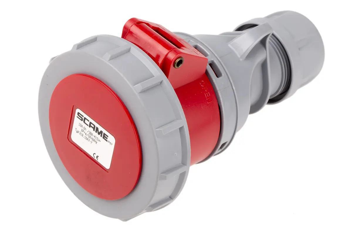 Produktfoto 1 von Scame Optima Seven Leistungssteckverbinder Rot, 415V 6P+PE / 16A, Kabel IP66, IP67