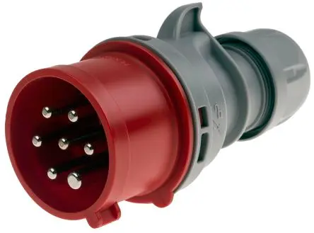 Scame Optima Leistungssteckverbinder Rot 6P+PE, 415V, Kabel Gerade IP44 16A