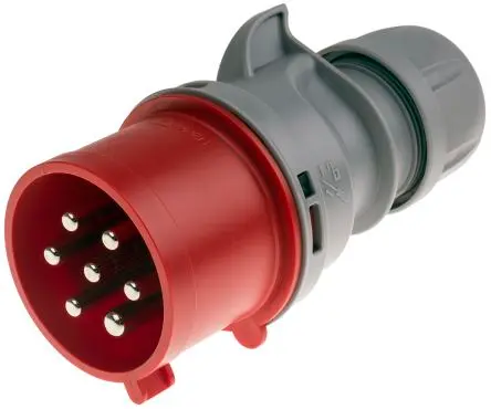 Scame Optima Leistungssteckverbinder Rot 6P+PE, 415V, Kabel Gerade IP44 32A