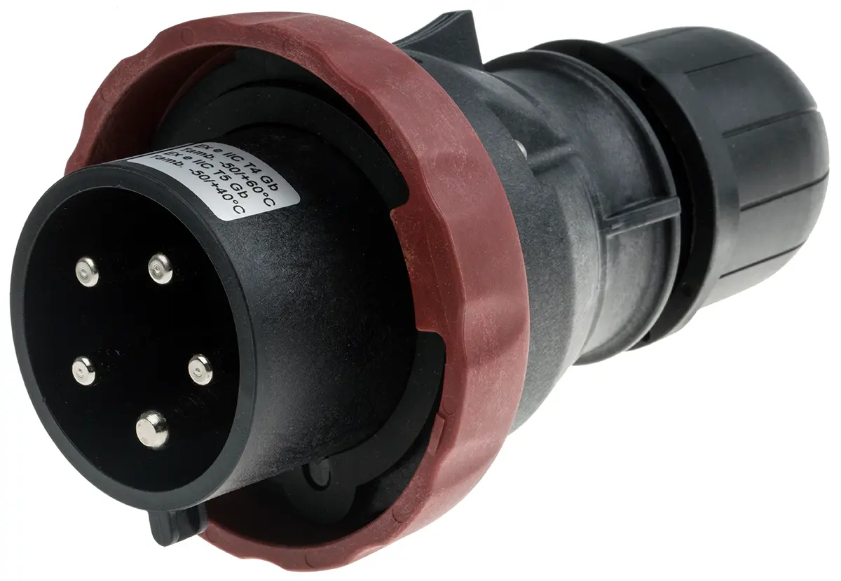 Produktfoto 1 von Scame OPTIMA-EX(GD) Netzstecker Rot 3P+N+PE, 346V, 415 V, Kabel Gerade IP66, IECEx/ATEX 32A
