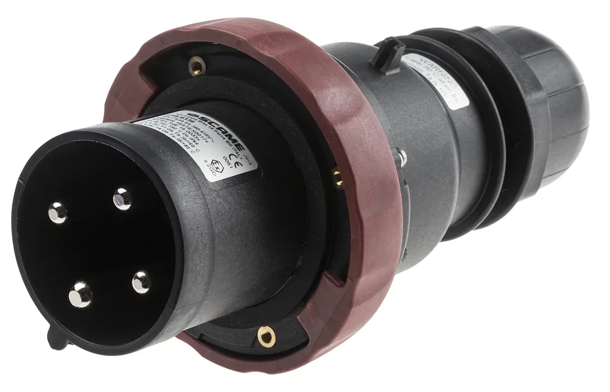 Produktfoto 1 von Scame OPTIMA-EX(GD) Netzstecker Rot 3P+PE, 380V, 415 V, Kabel Gerade IP66, IECEx/ATEX 63A