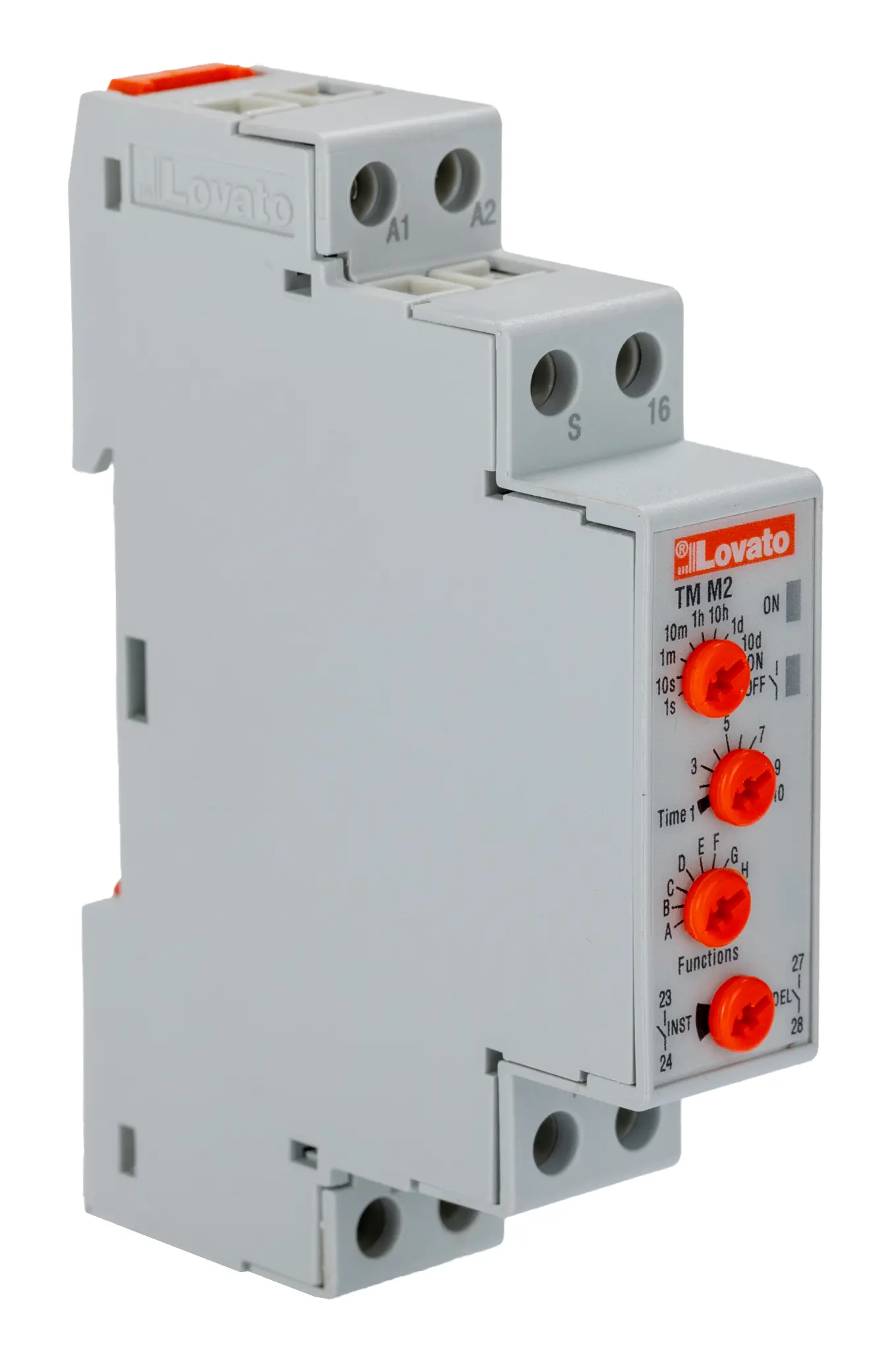 Produktfoto 1 von Lovato TM Zeitrelais, DIN-Hutschiene 12 to 240 V dc 12V ac, 240 V ac, 0.1 s to 10 Days, 3 Kont. Multifunktion, 1