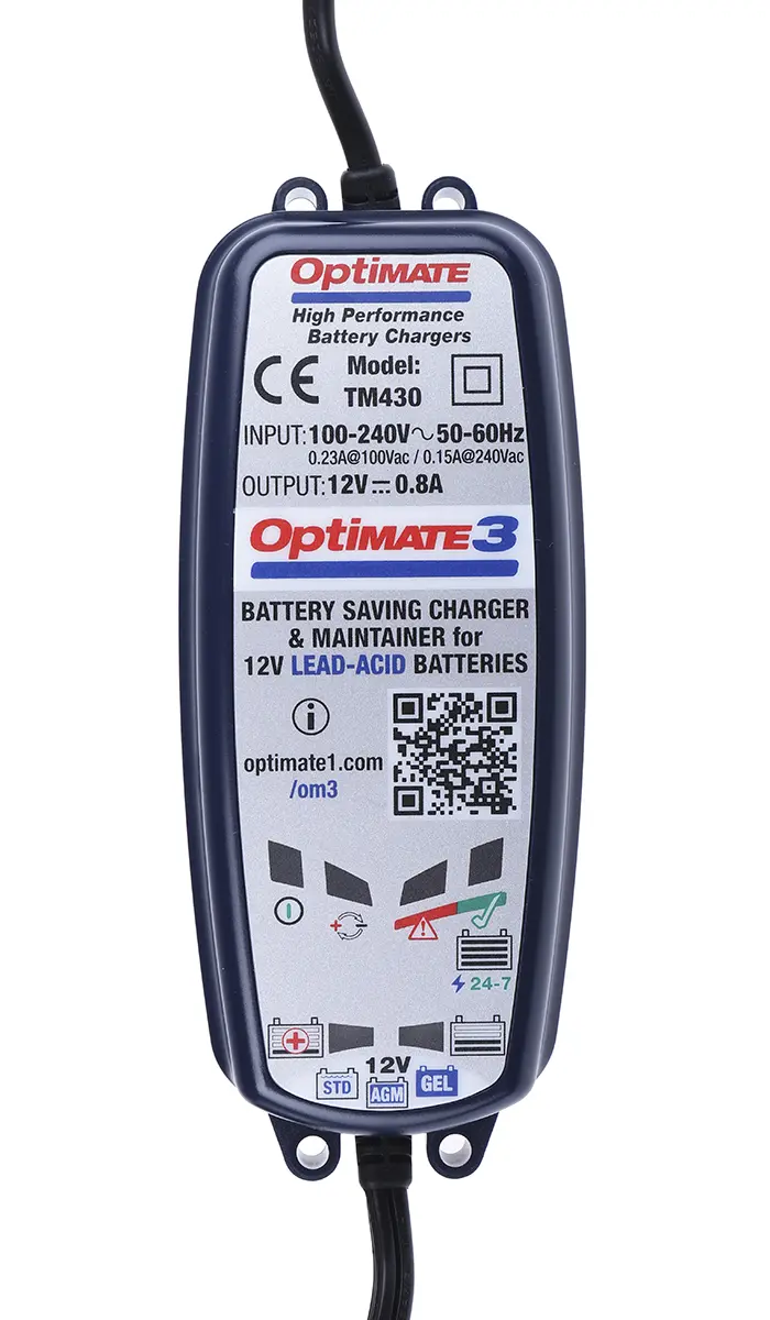 Produktfoto 1 von TecMate OptiMate 3 Akkuladegerät, 12V Bleiakku/800 mA 12 V Automobilindustrie