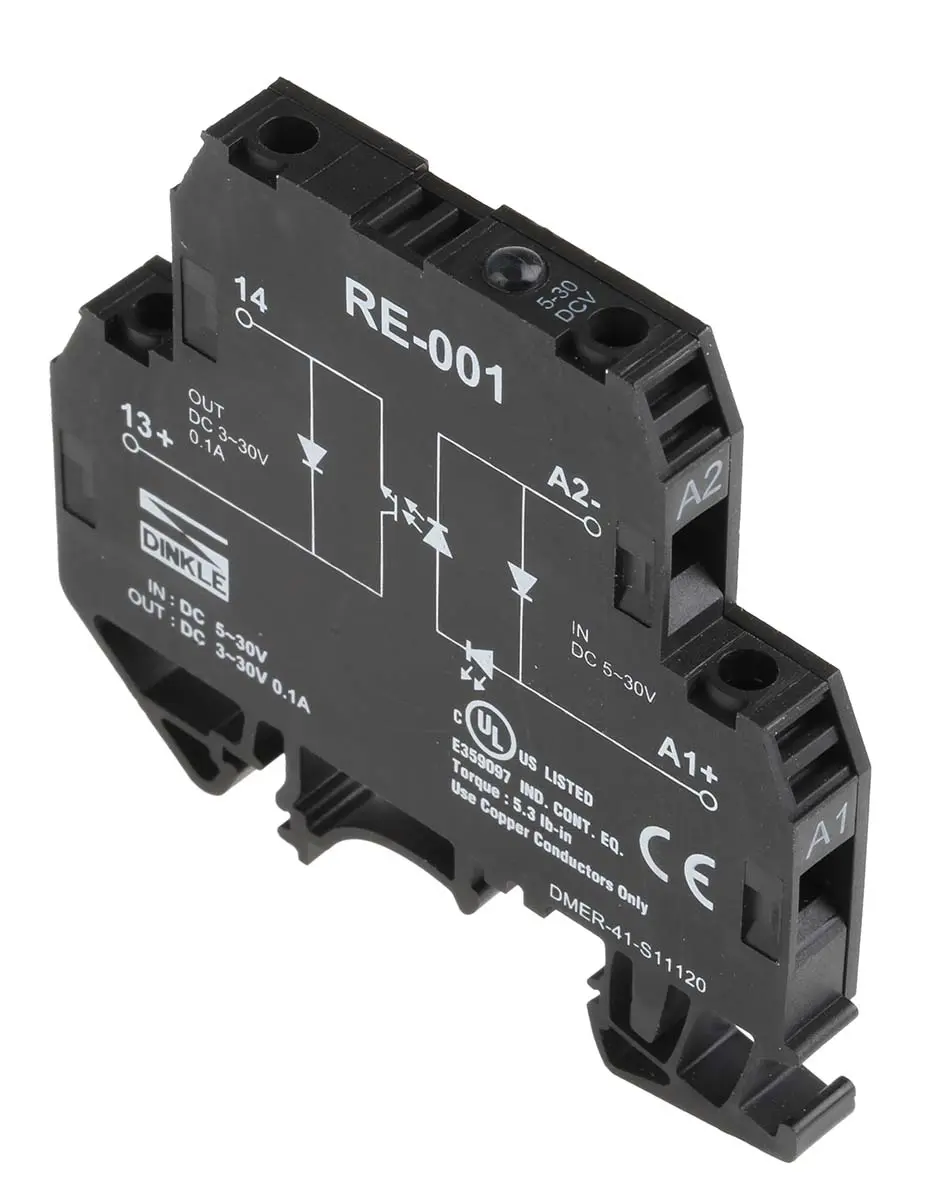 Produktfoto 1 von RS PRO Halbleiter-Interfacerelais, 100 mAdc max., DIN-Schienen 5 VDC min. 30 V-DC max. / 30 V-DC max.