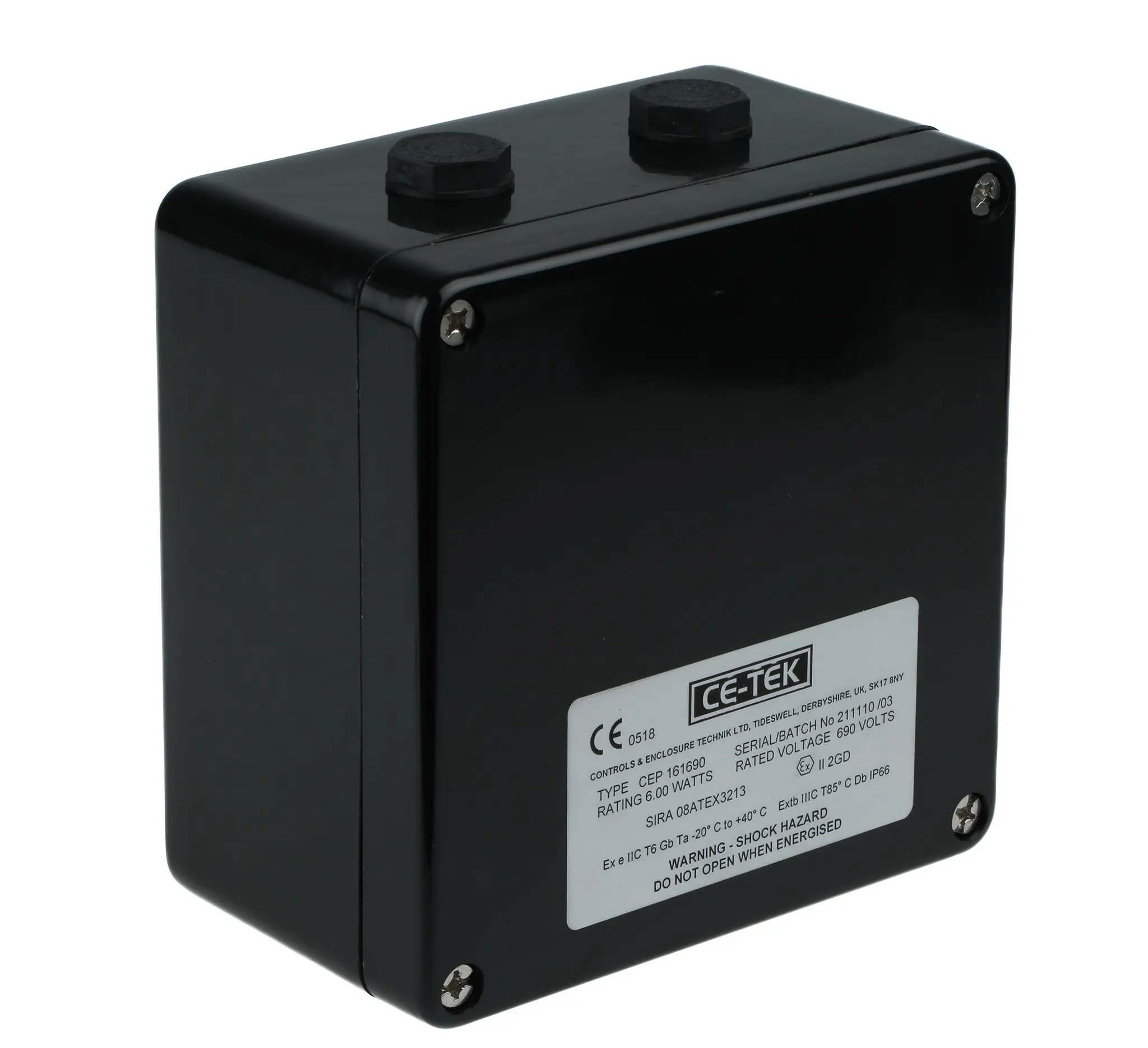 Produktfoto 1 von CE-TEK CEP-PA GF Polyester Abzweigdose Schwarz IP66 Ex e, ATEX