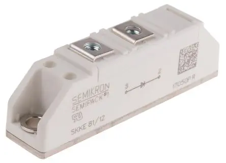 Produktfoto 1 von Semikron Danfoss SKKE 81 Panel Diode Gleichrichterdiode Einfach, 1200 V / 57 A, 2-Pin SEMIPACK1