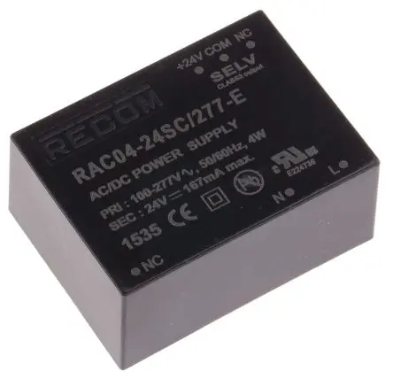 Produktfoto 1 von Recom RAC04-C/277 Schaltnetzteil 1 24V dc 4 W, Oberfläche 305V ac