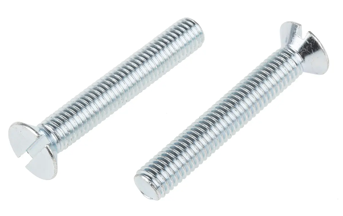 Produktfoto 1 von RS PRO Senkkopf Schlitz Schrauben verzinkt, M8 x 50.0mm Stahl