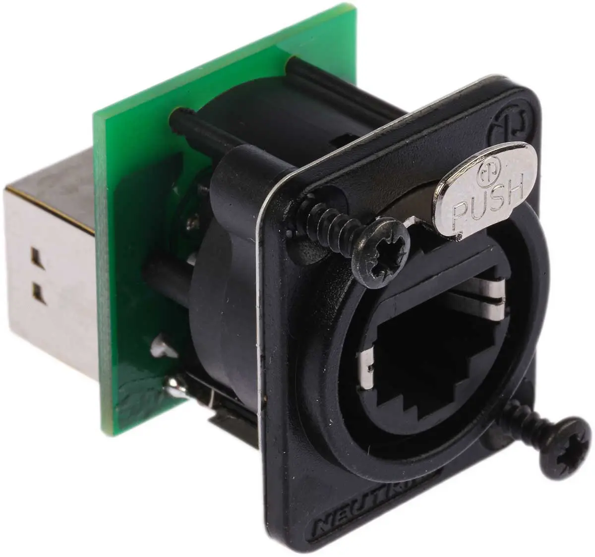 Produktfoto 1 von Neutrik, EtherCon Adapter, RJ45-Buchse, Cat5e, 2 -Port, Typ Ungeschirmt, Gerade, L 31 mm, Typ Adapter