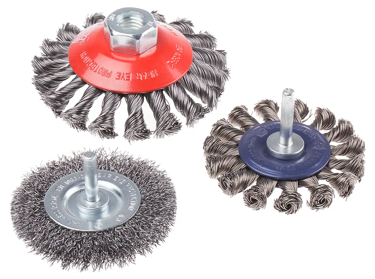 Produktfoto 1 von RS PRO Stahl Verdrillter Knoten, gecrimpt Schleifbürste, Ø 75 mm
