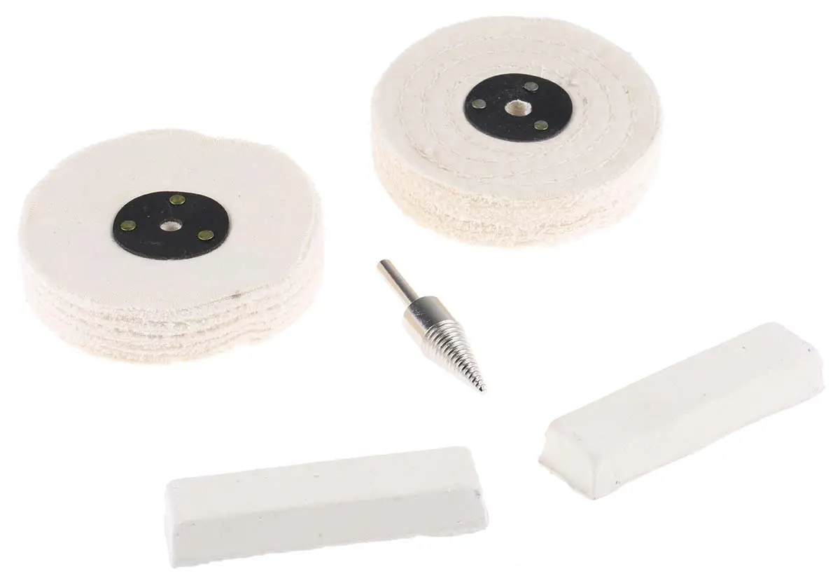 Produktfoto 1 von RS PRO Polierkit Anwend.f. Polierkit für Chrom und beschichtetes Metall ,enth. 100 mm x 2-teilige harte Polierscheibe,