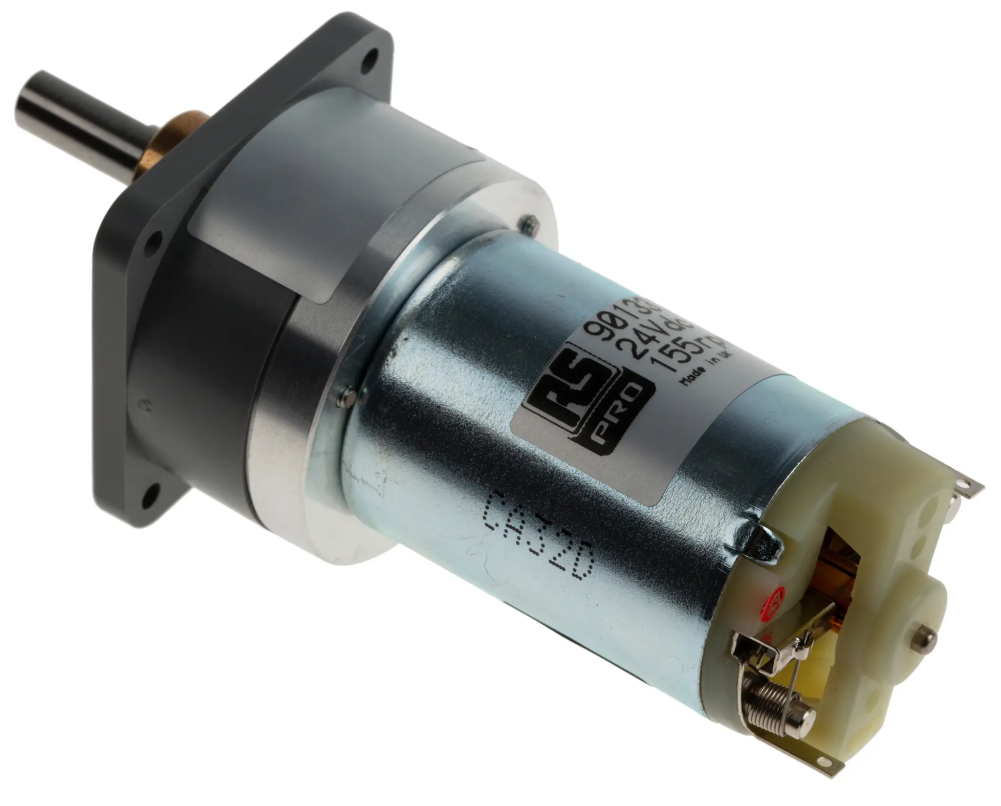 RS PRO Bürsten-Getriebemotor DC-Getriebemotor bis 10 Ncm 30:1, 24 V / 4.022 W, 155 rpm, Wellen-Ø 6 mm, 38 mm x 71.2 mm x