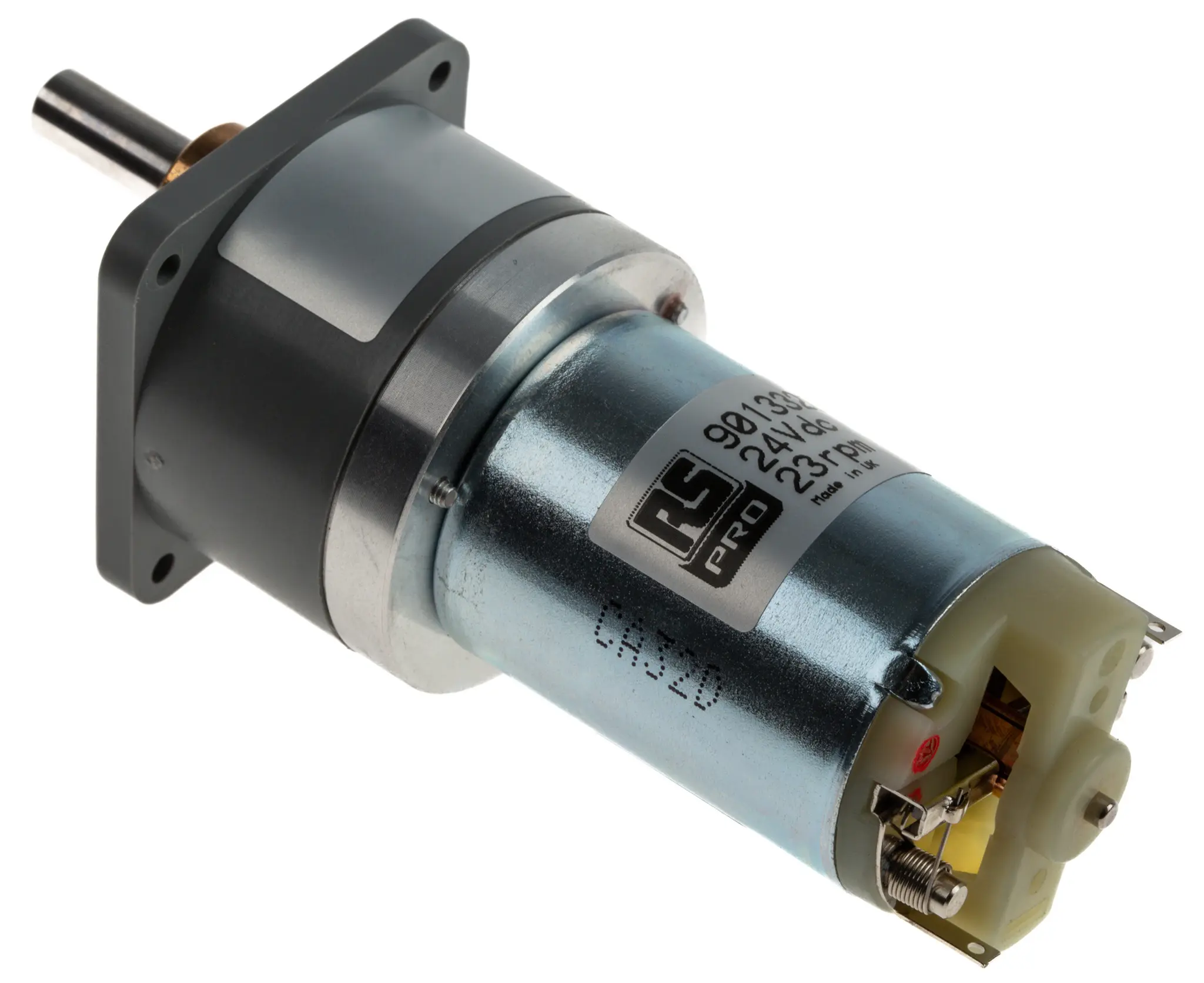 Produktfoto 1 von RS PRO Bürsten-Getriebemotor DC-Getriebemotor bis 600 mNm 200:1, 24 V / 4.022 W, 22 rpm, Wellen-Ø 6 mm, 38 mm x 107.6 mm