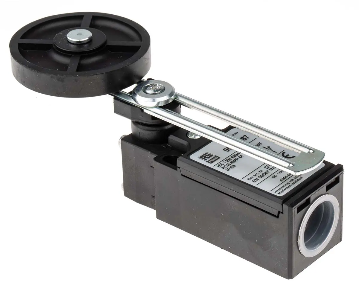 Produktfoto 1 von RS PRO Endschalter, Rollhebel verstellbar, DPST, Schließer/Öffner, IP 65, Glasfaserverstärkter Thermoplast, 10A