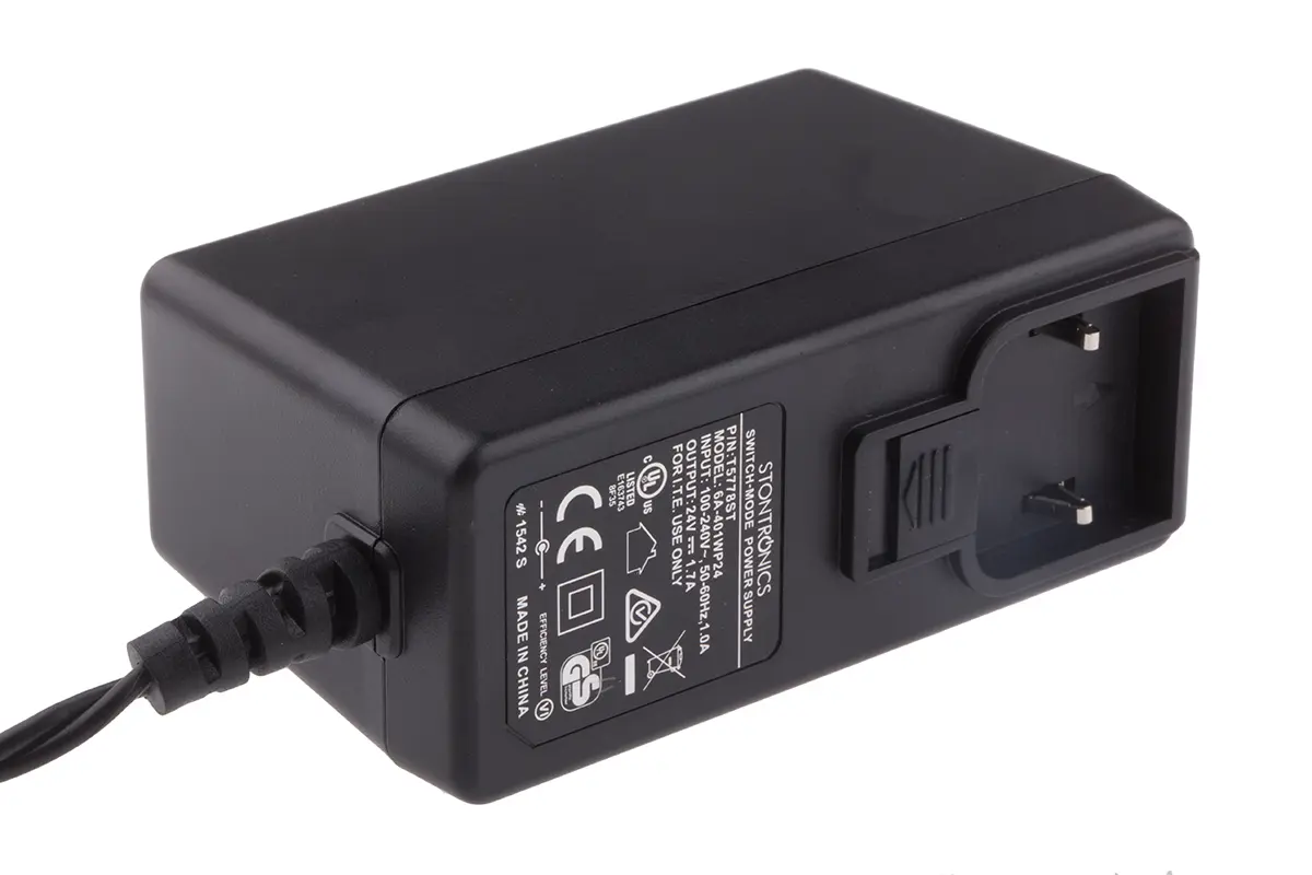 Produktfoto 1 von RS PRO Steckernetzteil AC/DC-Adapter 40W, 100V ac, 24V dc / 1.7A, Universal-Stecker